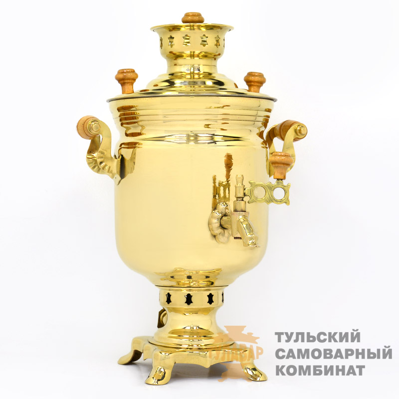 Самовар жаровой «Традиционный» 3 литра, латунный