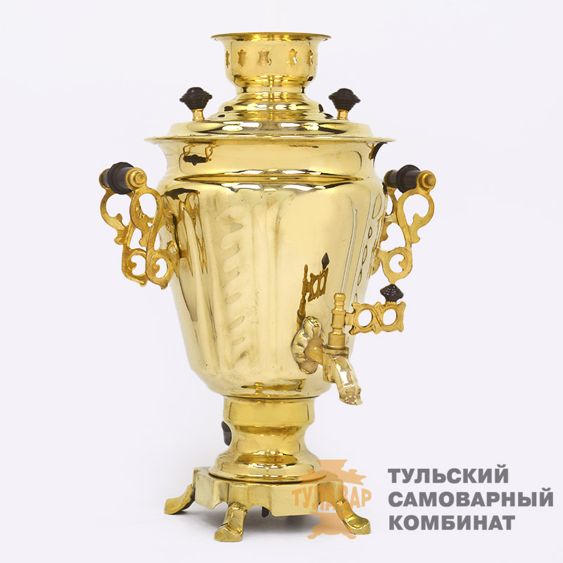 Самовар «Рюмка» электрический с защитой ТЭНа, 3 литра, латунь