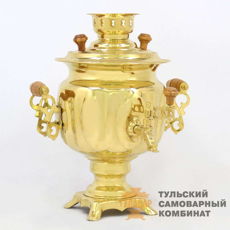 Самовар «Овал» электрический, 3 литра, латунь