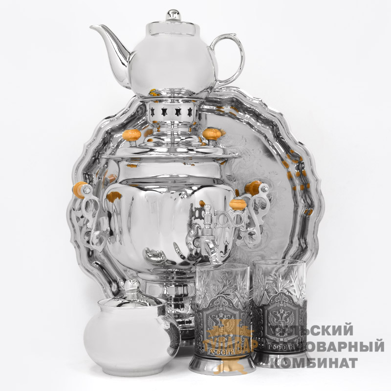 Набор «Овал» электрический с защитой ТЭНа, 3 литра, 8 предметов, никель