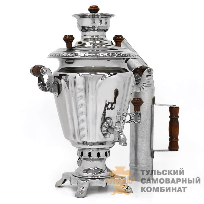 Самовар «Русская краса» на дровах, 3 литра, никель