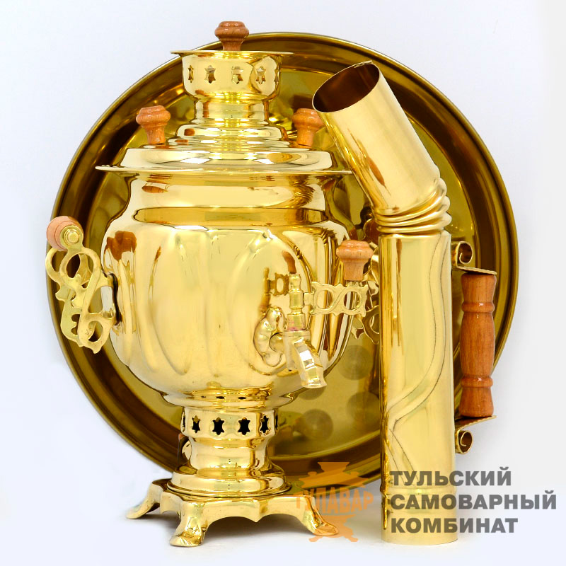 Набор «Овал» на дровах, 3 литра, 3 предмета, латунь