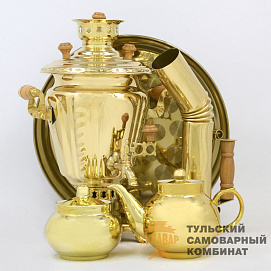 Набор «Русская краса» на дровах, 3 литра, 5 предметов, латунь