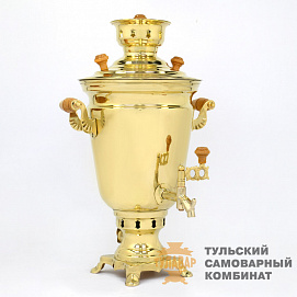 Самовар жаровой «Рюмка» 4 литра, латунный