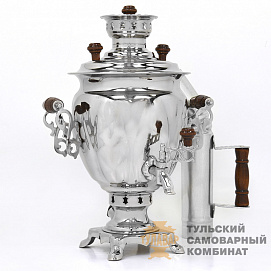 Самовар жаровой формы жёлудь, 3 литра, никелированный