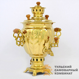 Самовар «Жёлудь» на дровах, 3 литра, латунь. Обзор в 360˚