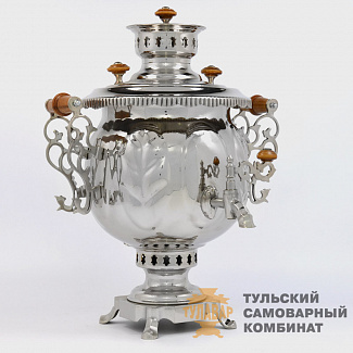 Самовар «Шар» комбинированный (электрический-жаровой), 4,5 литра, никелированный. Обзор в 360˚