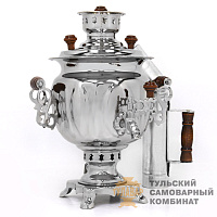 Самовар «Овал» <br/>жаровой, 3л, никелированный...