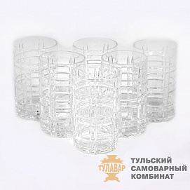 Стакан хрустальный "Чайная клетка" 6 штук
