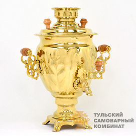 Самовар «Жёлудь» электрический, 3 литра, латунь