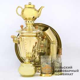 Набор «Русская краса» на дровах, 3 литра, 9 предметов, латунь