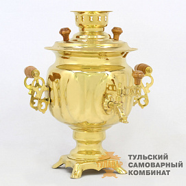 Самовар «Овал» электрический, 3 литра, латунь